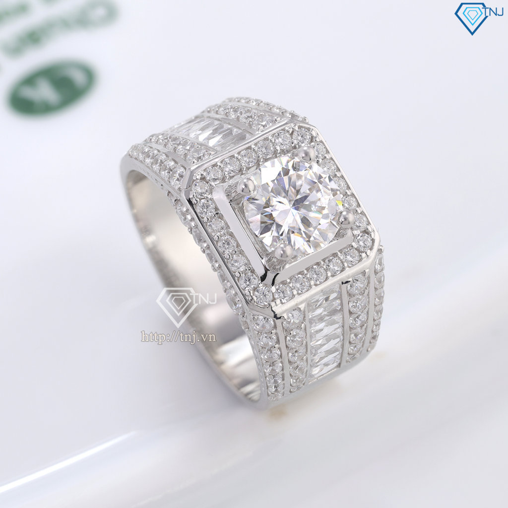 Nhẫn nam Moissanite đẹp 7.0mm - Kiểm định GRA NNAM0225