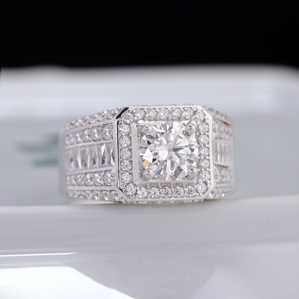 Nhẫn nam Moissanite đẹp 7.0mm - Kiểm định GRA NNAM0225