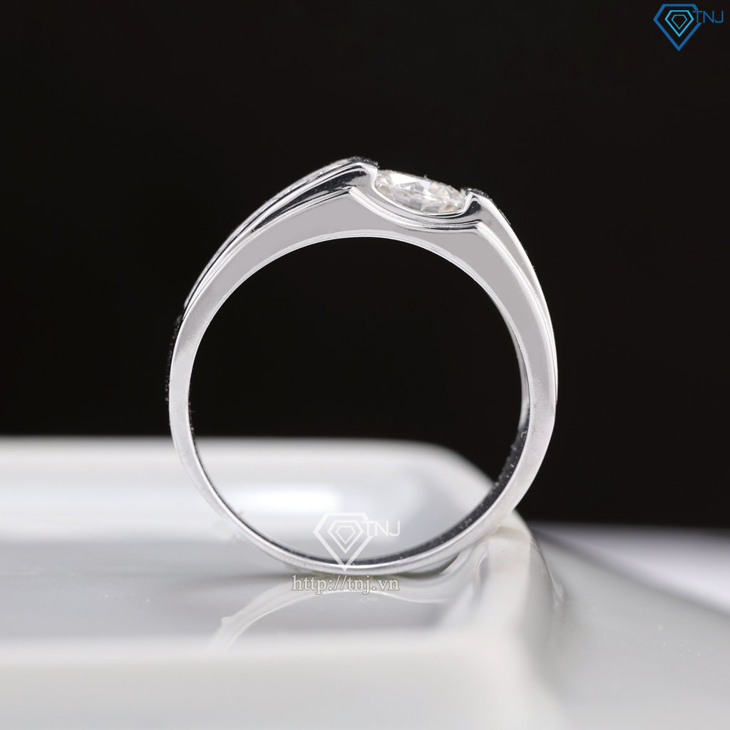 Nhẫn nam Moissanite đơn giản đính đá 6.0mm - Kiểm định GRA NNAM0227