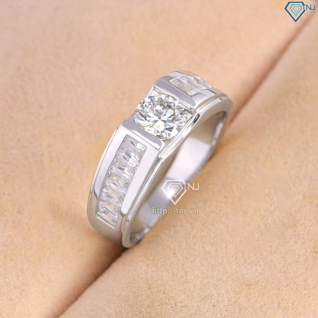 Nhẫn nam Moissanite đơn giản đính đá 6.0mm - Kiểm định GRA NNAM0227