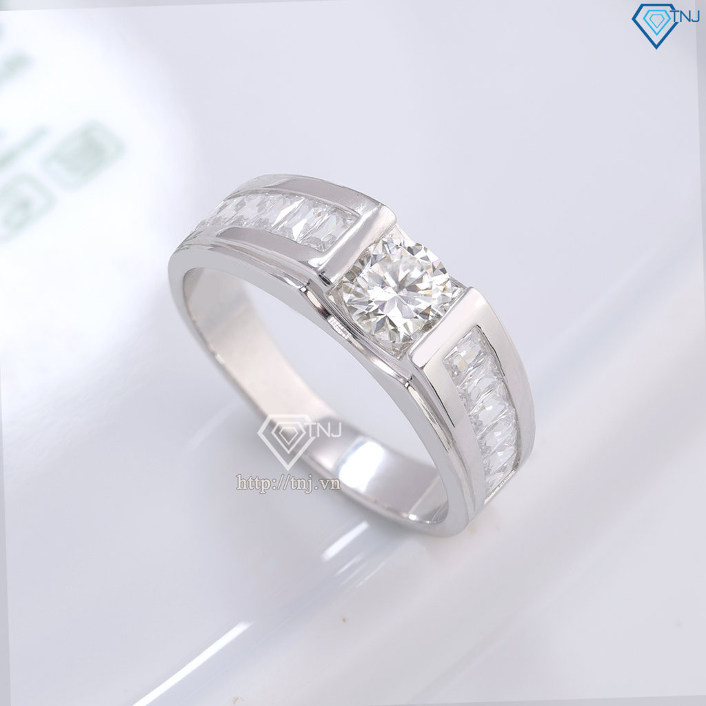 Nhẫn nam Moissanite đơn giản đính đá 6.0mm - Kiểm định GRA NNAM0227