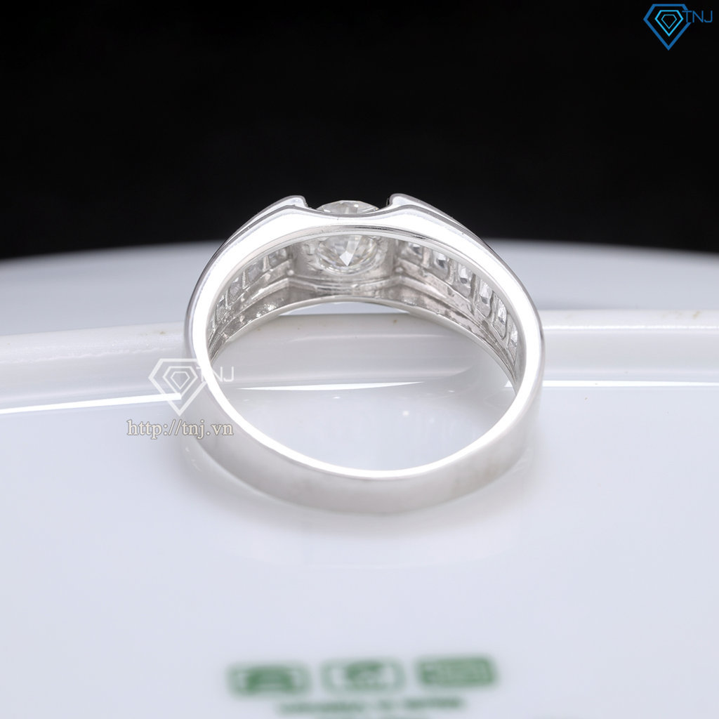 Nhẫn nam Moissanite đơn giản đính đá 6.0mm - Kiểm định GRA NNAM0227