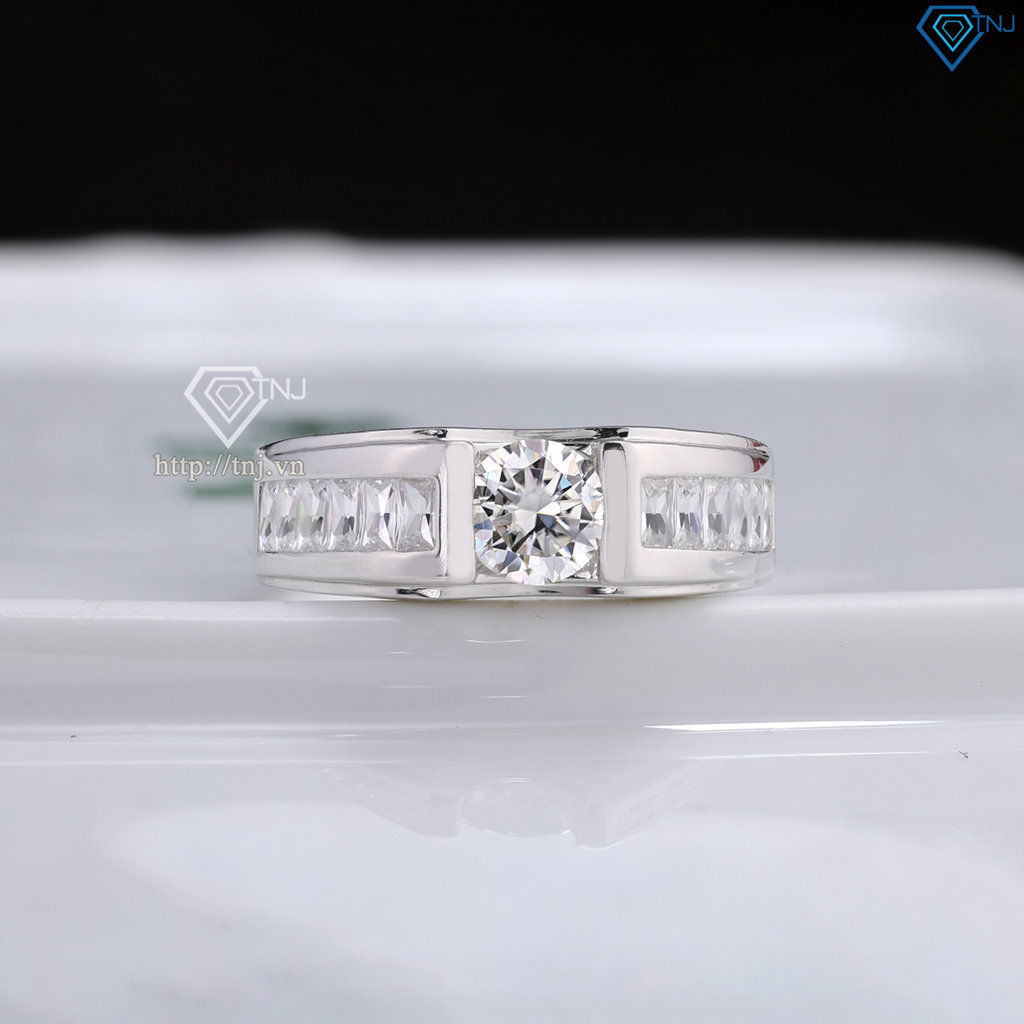 Nhẫn nam Moissanite đơn giản đính đá 6.0mm - Kiểm định GRA NNAM0227