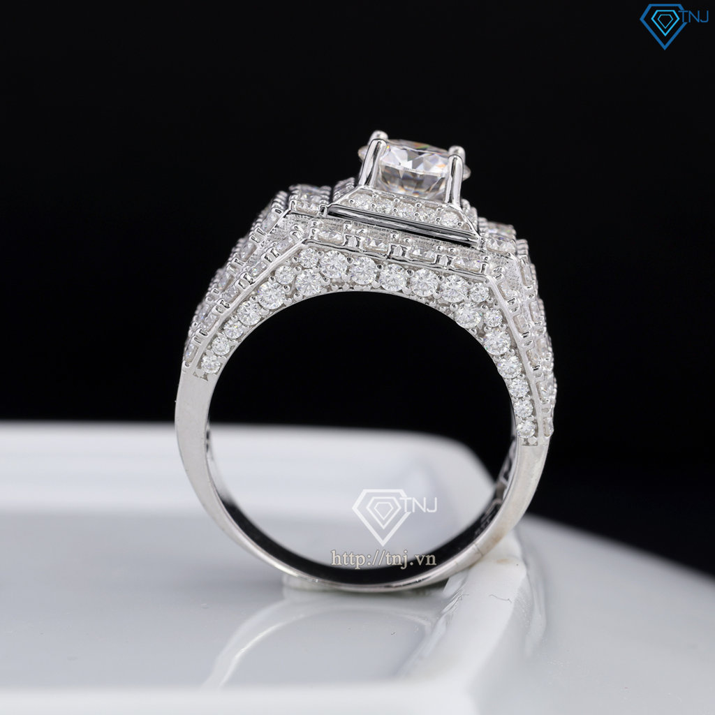 Nhẫn nam đính full kim cương Moissanite đẹp 7.0mm - Kiểm định GRA NNAM0228