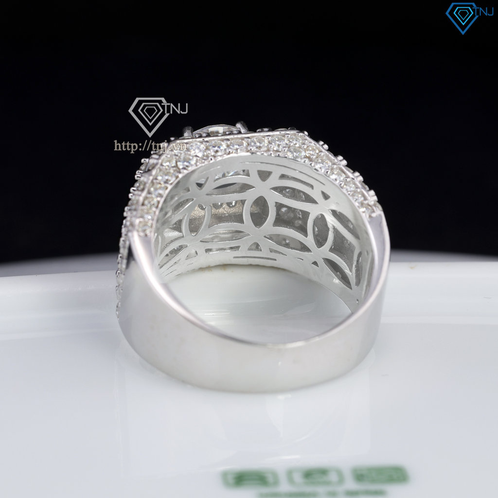 Nhẫn nam đính full kim cương Moissanite đẹp 7.0mm - Kiểm định GRA NNAM0228