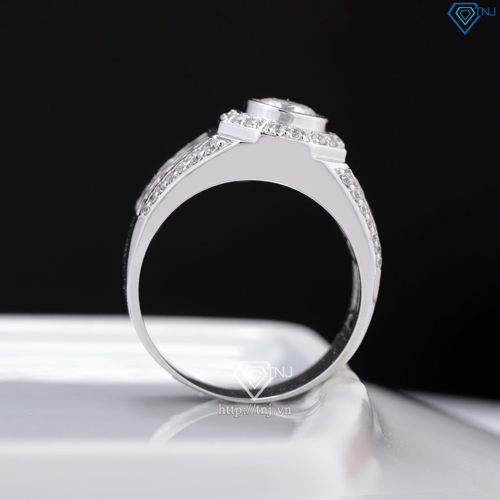 Nhẫn nam Moissanite đơn giản đính đá 6.0mm - Kiểm định GRA NNAM0229