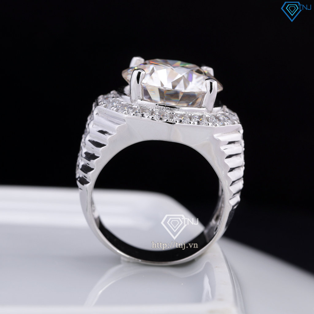 Nhẫn nam Moissanite bản to đính kim cương 15.0mm - Kiểm định GRA NNAM0230