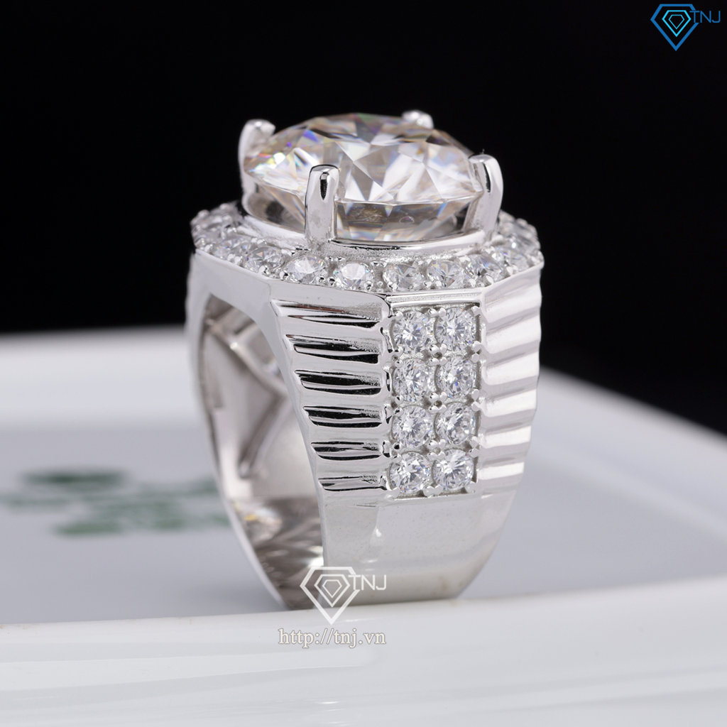 Nhẫn nam Moissanite bản to đính kim cương 15.0mm - Kiểm định GRA NNAM0230