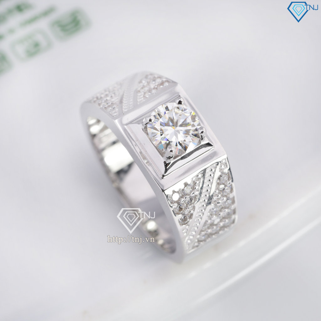 Nhẫn nam đơn giản đính kim cương nhân tạo 6.0mm - Kiểm định GRA NNAM0231