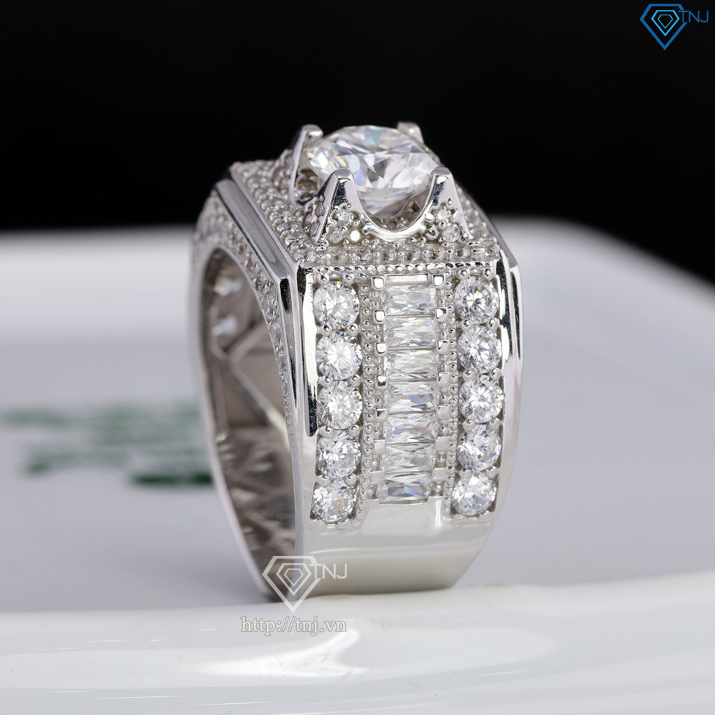 Nhẫn kim cương Moissanite nam cao cấp 7.0mm - Kiểm định GRA NNAM0237