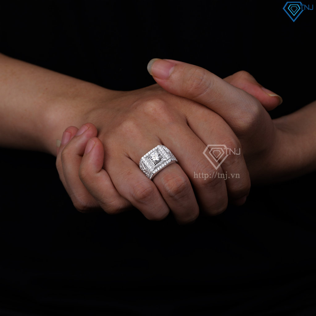 Nhẫn nam đẹp đính kim cương nhân tạo Moissanite 6.0mm - Kiểm định GRA NNAM0239