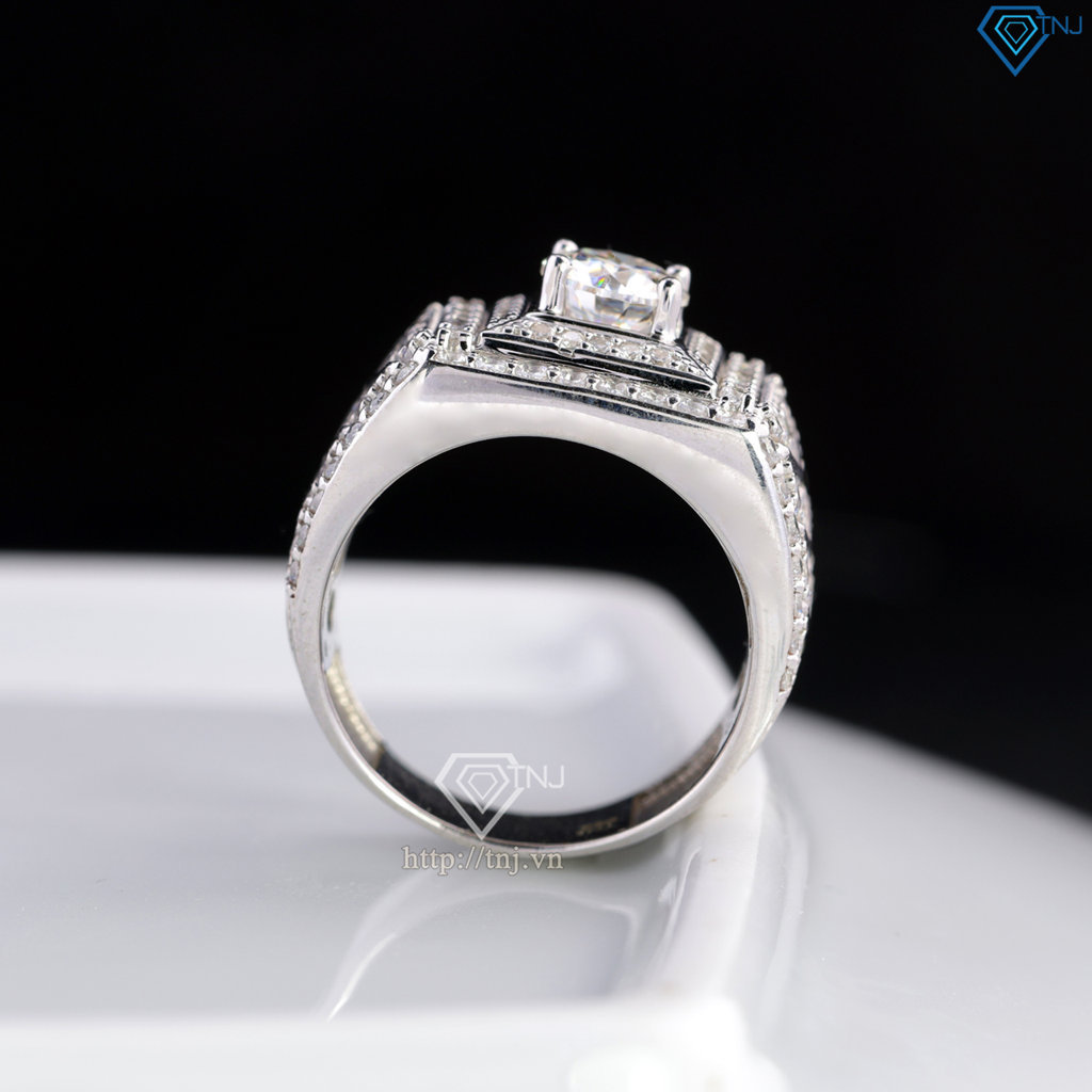 Nhẫn nam đẹp đính kim cương nhân tạo Moissanite 6.0mm - Kiểm định GRA NNAM0239