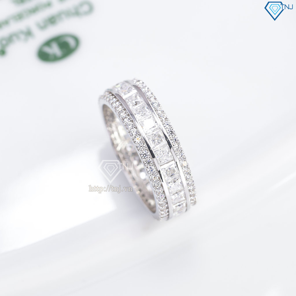 Nhẫn nam dạng tròn đính full kim cương Moissanite NNAM0245