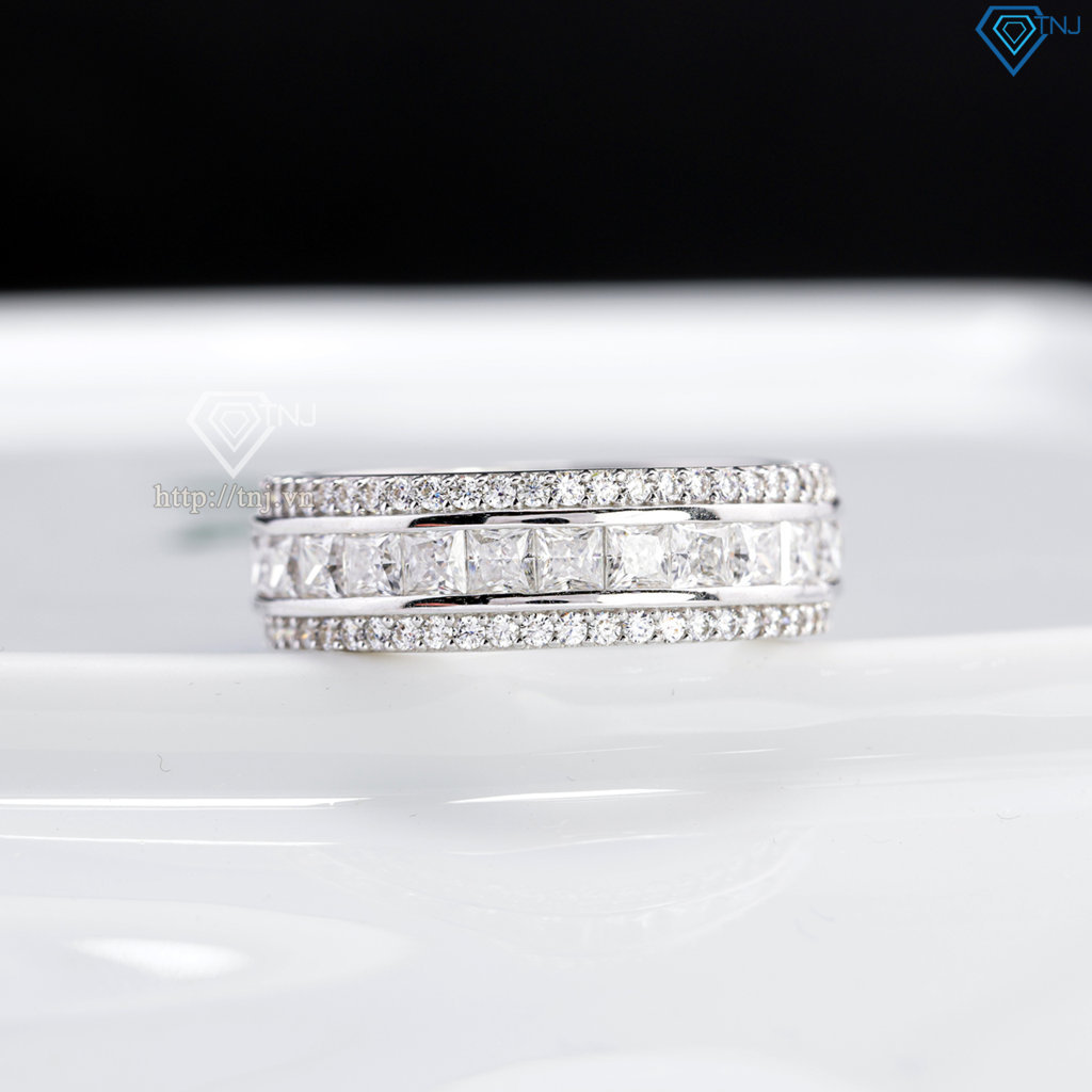 Nhẫn nam dạng tròn đính full kim cương Moissanite NNAM0245