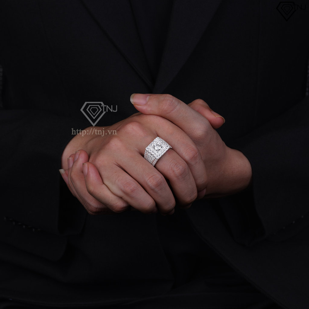 Nhẫn kim cương Moissanite nam cao cấp 7.0mm - Kiểm định GRA NNAM0247