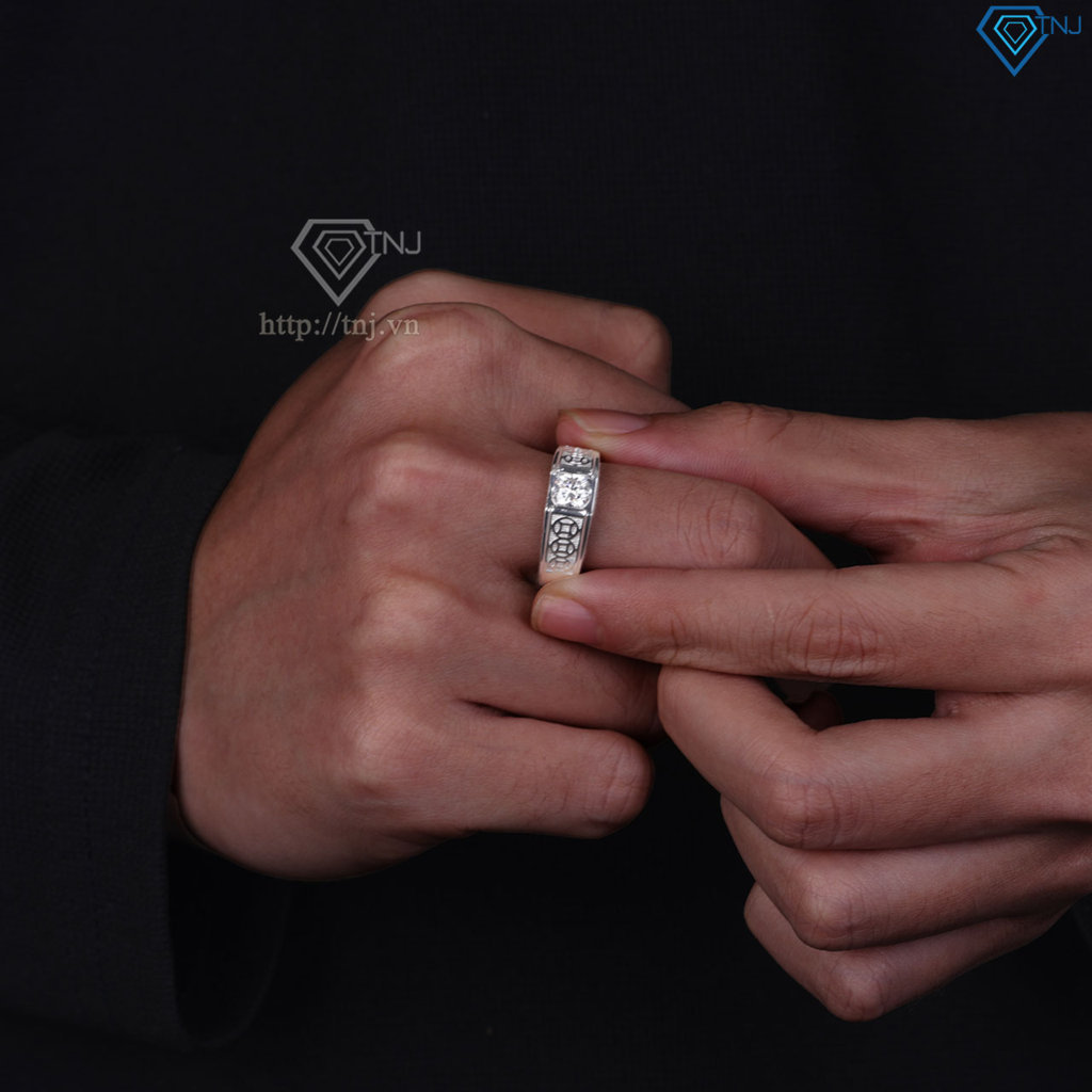 Nhẫn nam kim tiền đính kim cương Moissanite 6.0mm - Kiểm định GRA NNAM0251