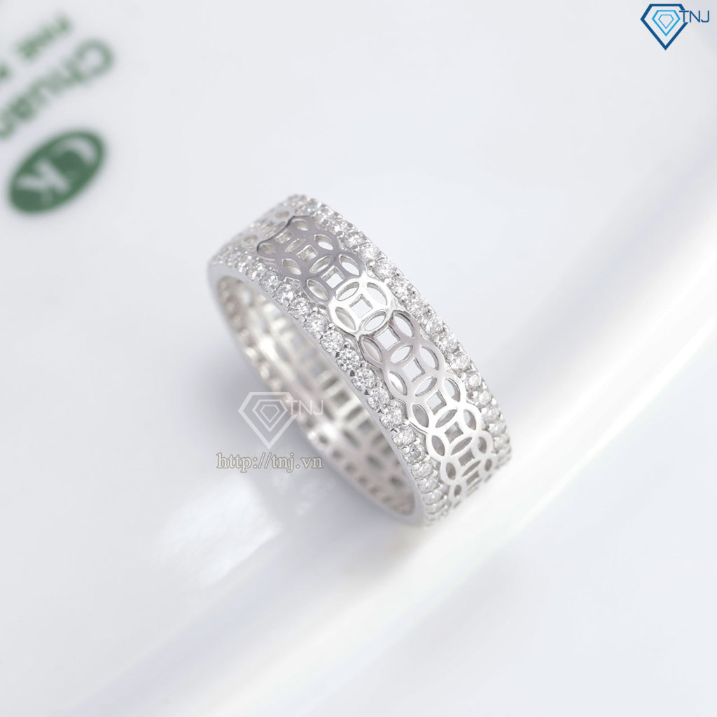 Nhẫn nam kim tiền dạng tròn đính full kim cương Moissanite NNAM0252