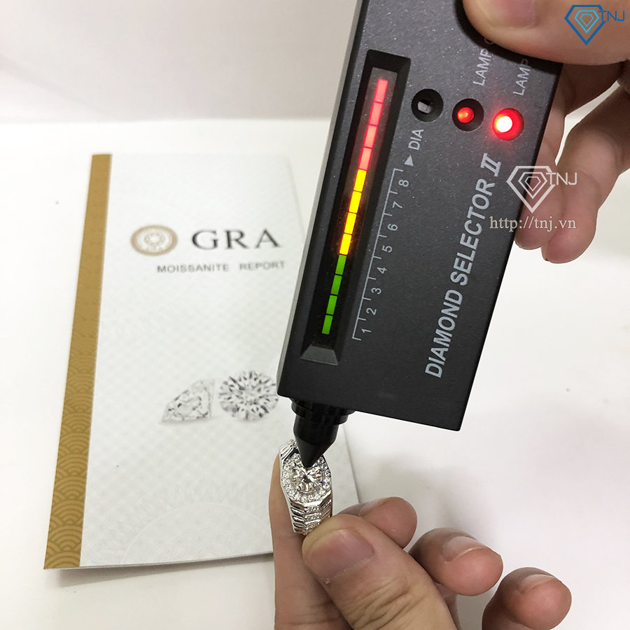 Nhẫn nam mặt đính kim cương nhân tạo 7.0mm - Kiểm định GRA NNAM0063