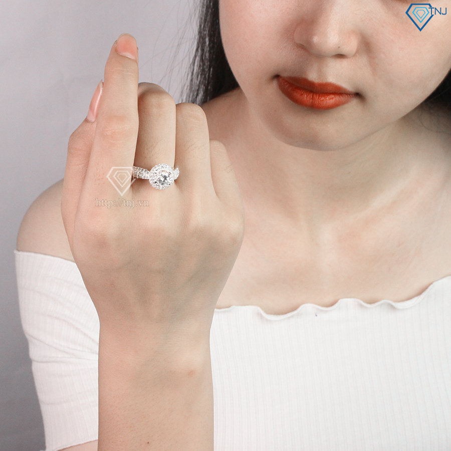 Nhẫn bạc nữ đẹp đính đá cao cấp NN0202