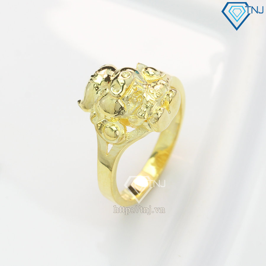 Nhẫn bạc nữ hình con trâu vàng NN0270