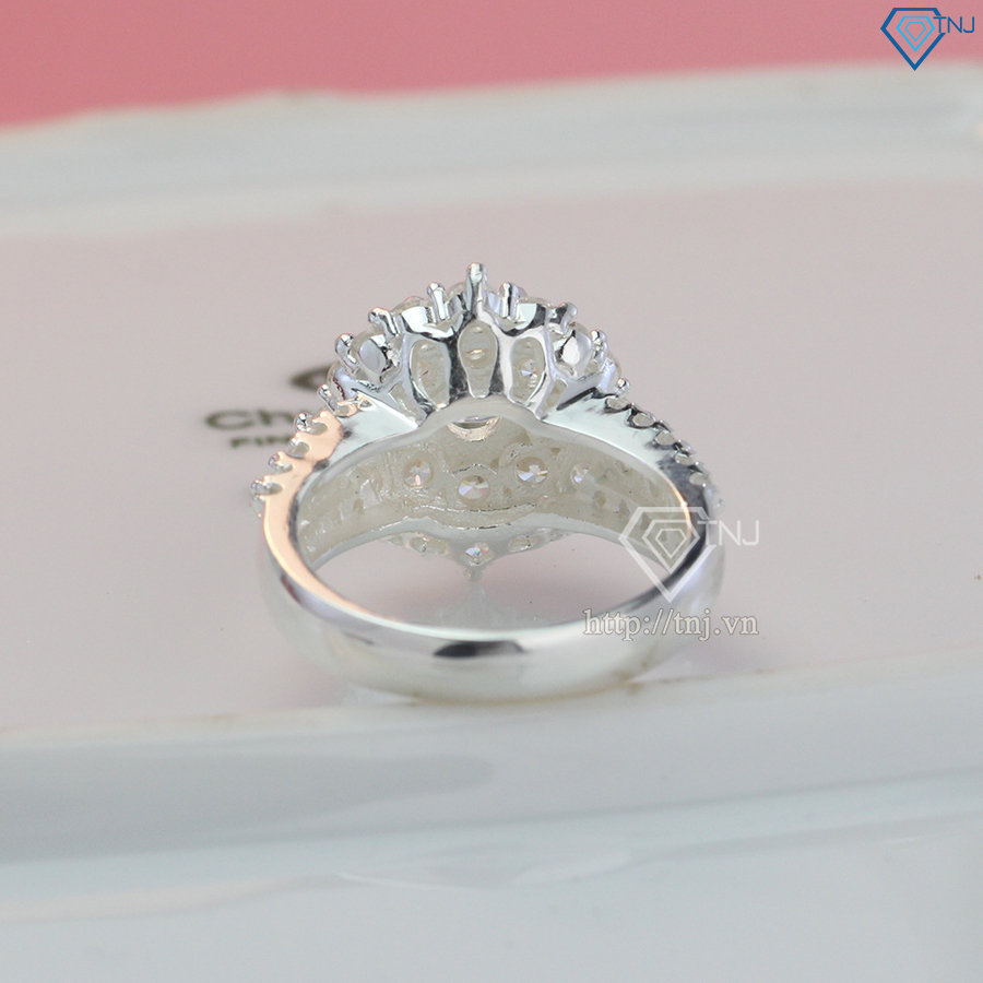 Nhẫn bạc nữ đẹp đính đá cao sang trọng NN0296
