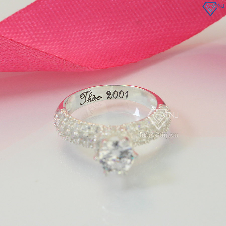 Nhẫn bạc nữ cầu hôn đẹp đính đá NN0304