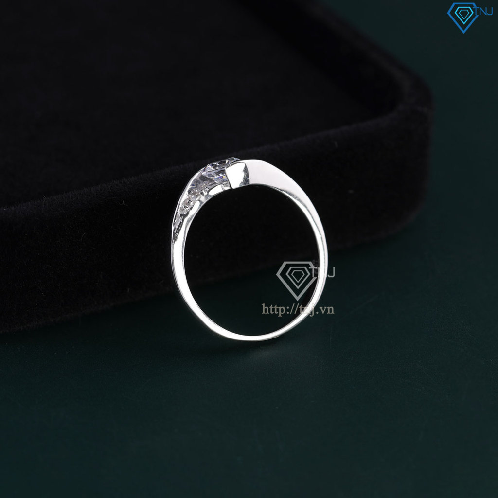 Nhẫn bạc nữ đính đá chìm xi kim NN0340-XK