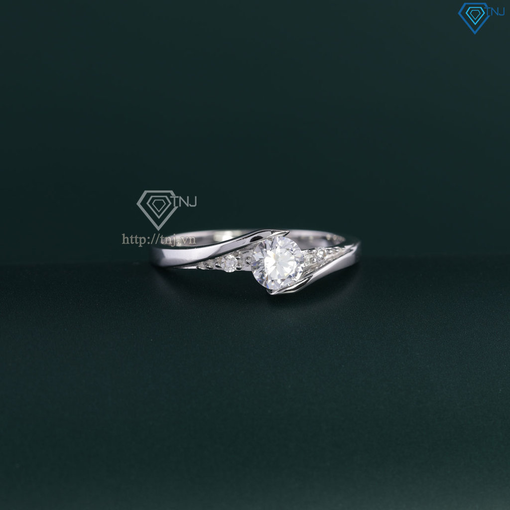 Nhẫn bạc nữ đính đá chìm xi kim NN0340-XK