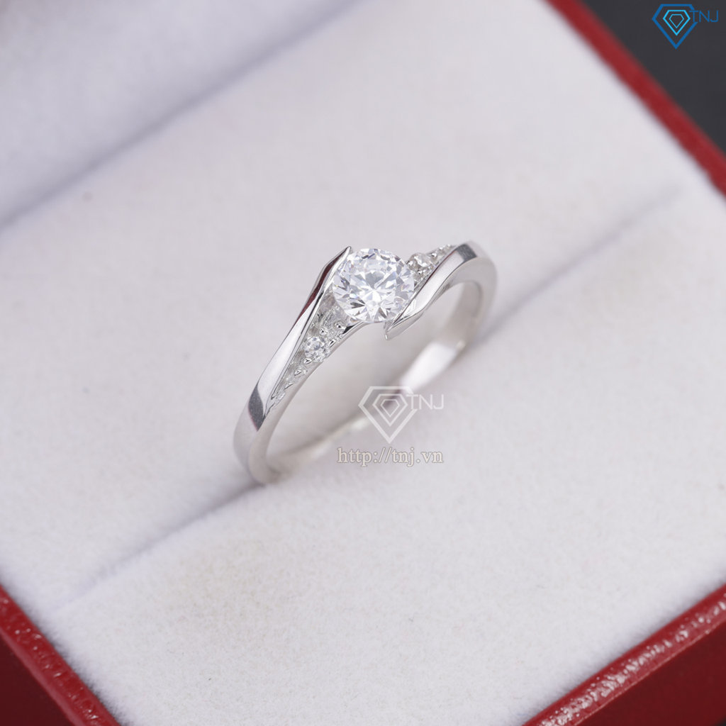 Nhẫn bạc nữ đính đá chìm xi kim NN0340-XK