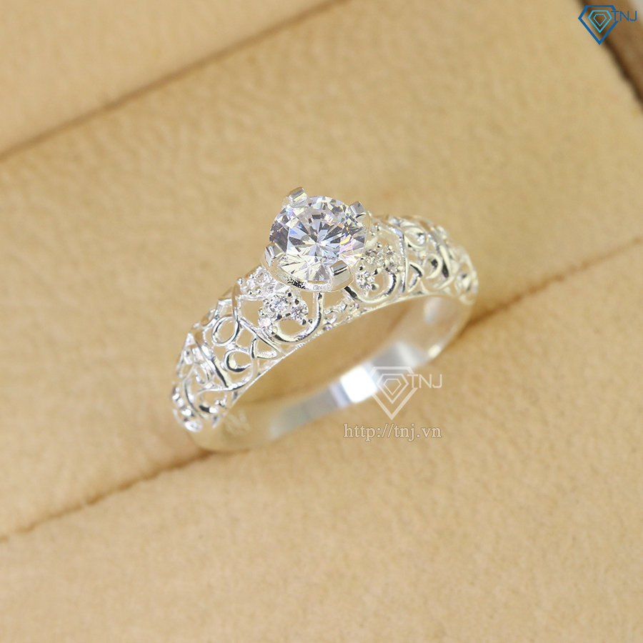 Nhẫn bạc nữ hình bông hồng tuyết đẹp NN0370