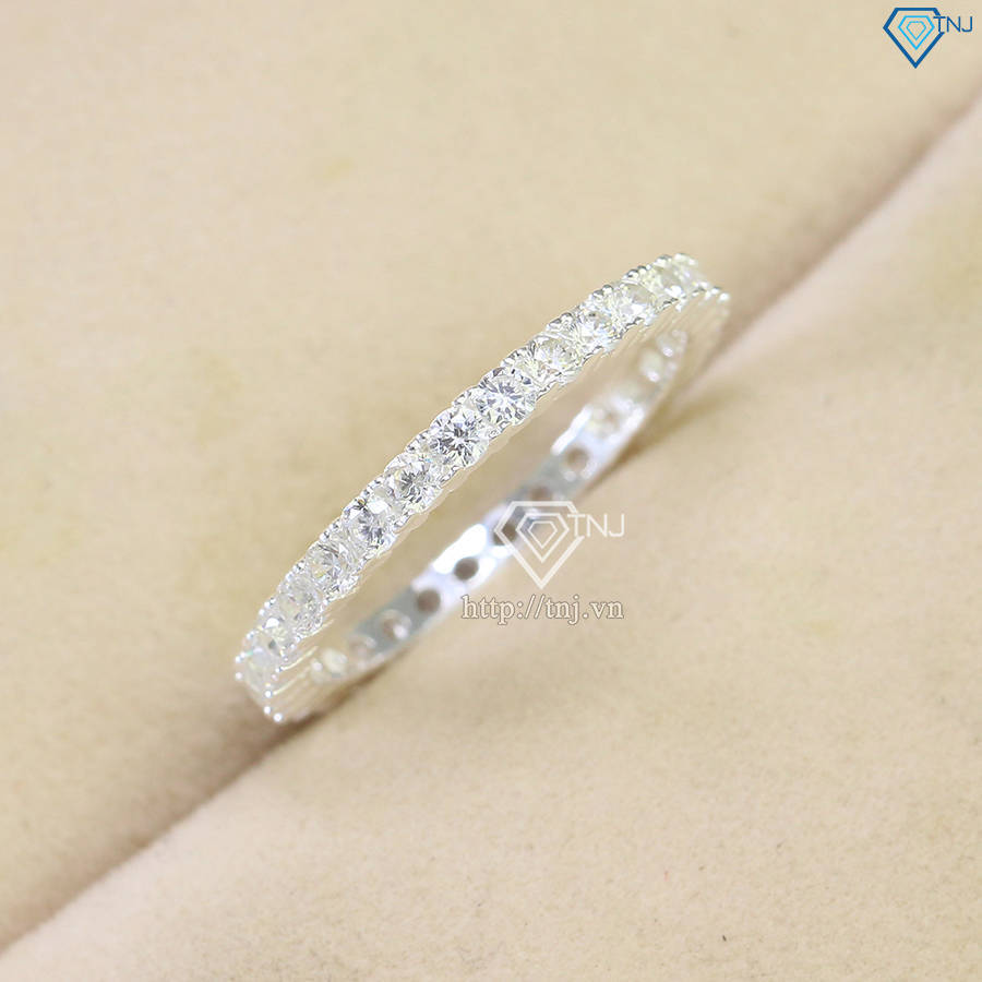 Nhẫn bạc nữ tròn đính full đá đeo ngón trỏ NN0450