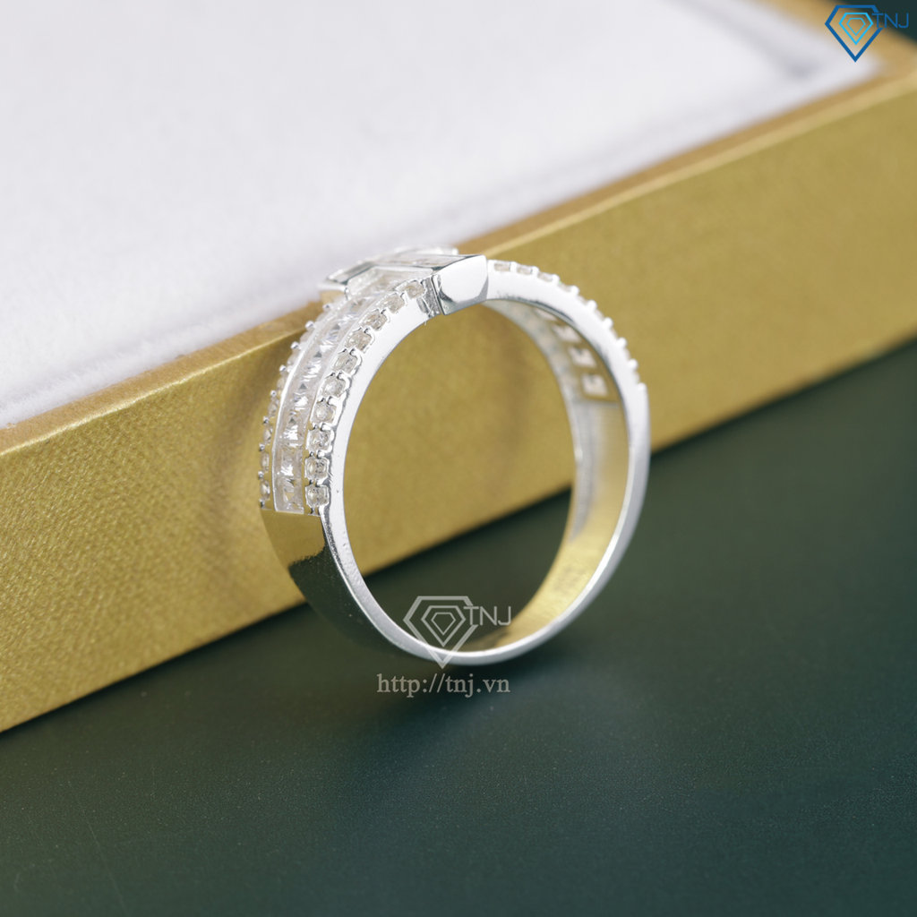 Nhẫn bạc nữ 925 chữ T đính đá NN0515