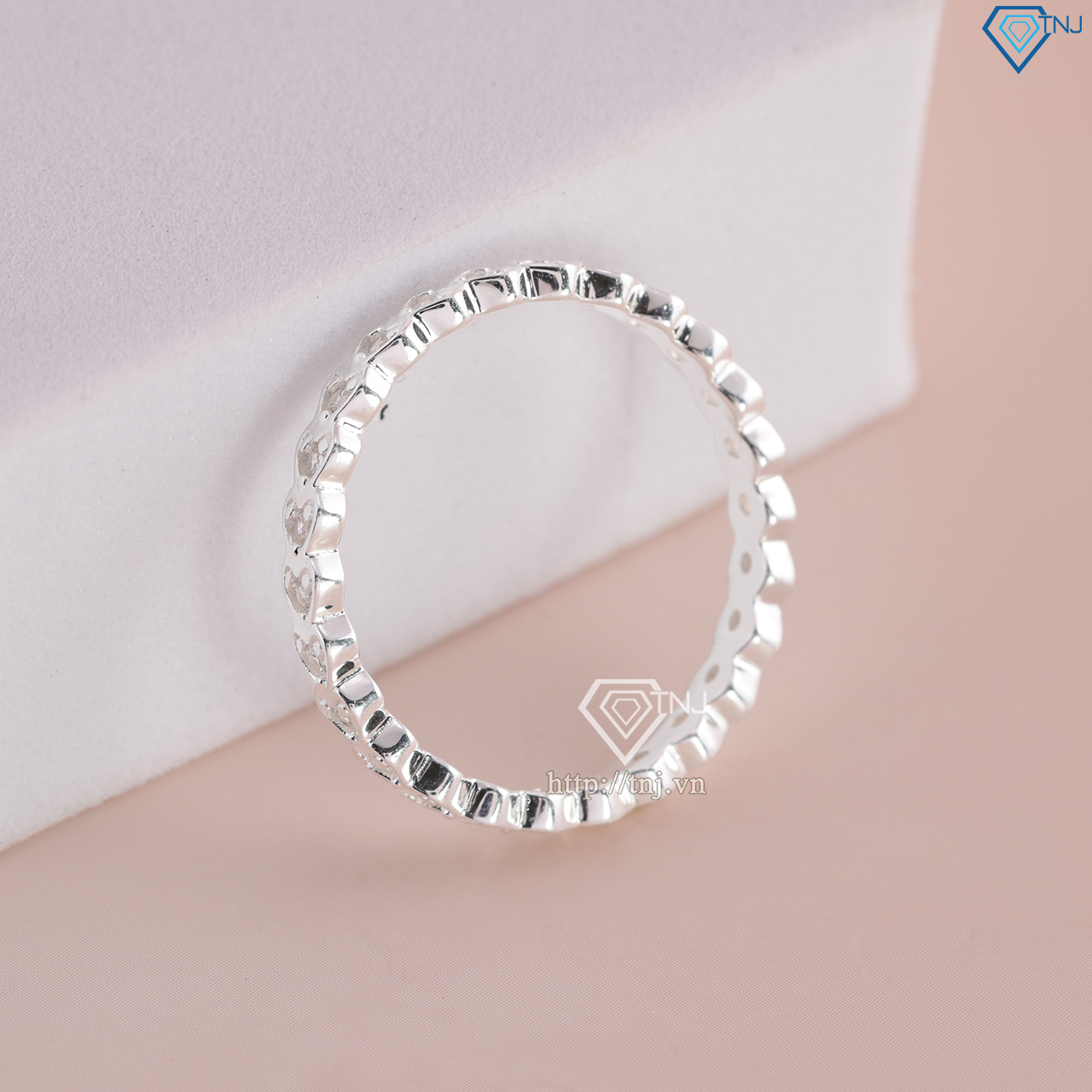 Nhẫn bạc nữ 925 trái tim đính đá đẹp NN0519