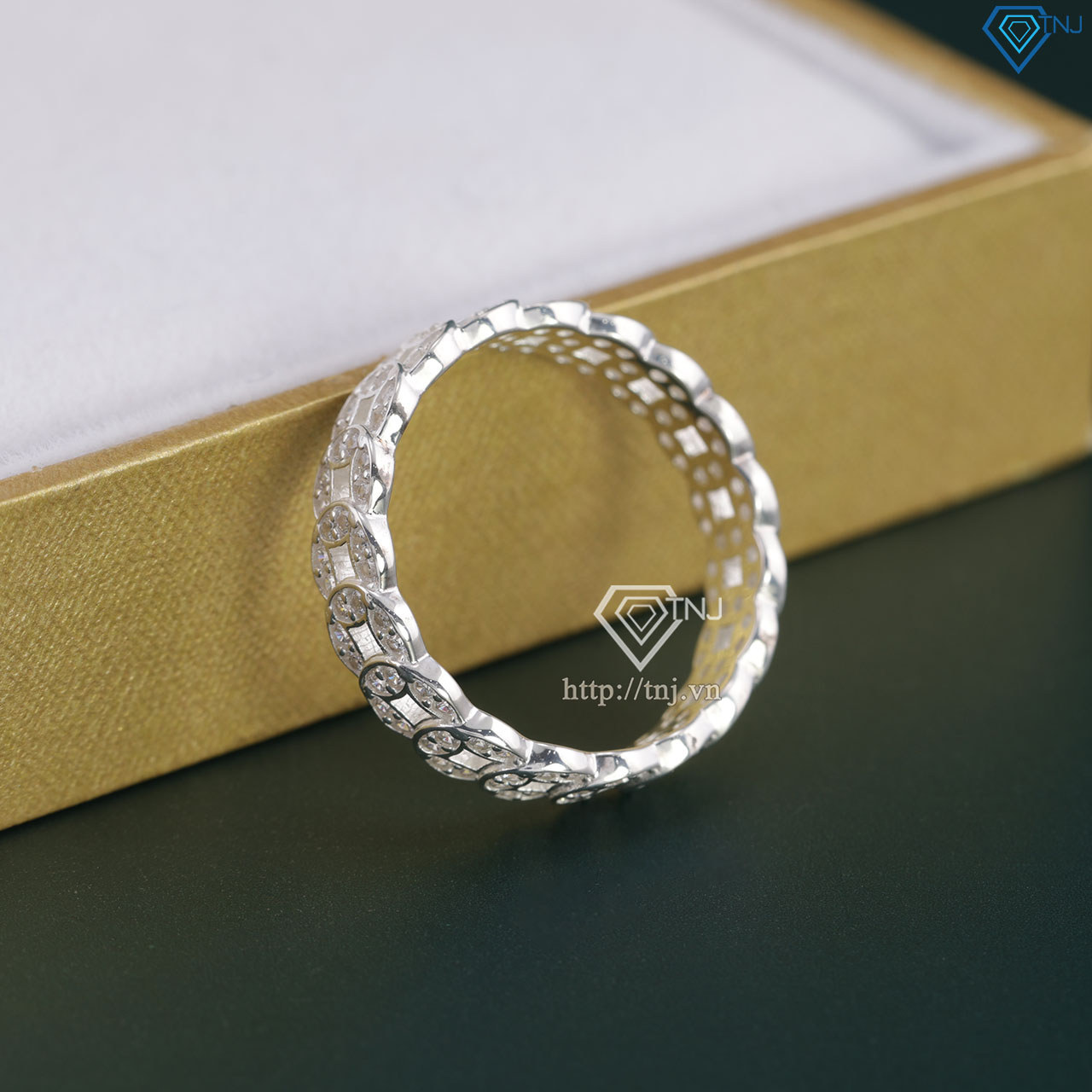 Nhẫn bạc nữ kim tiền đính đá đẹp NN0522