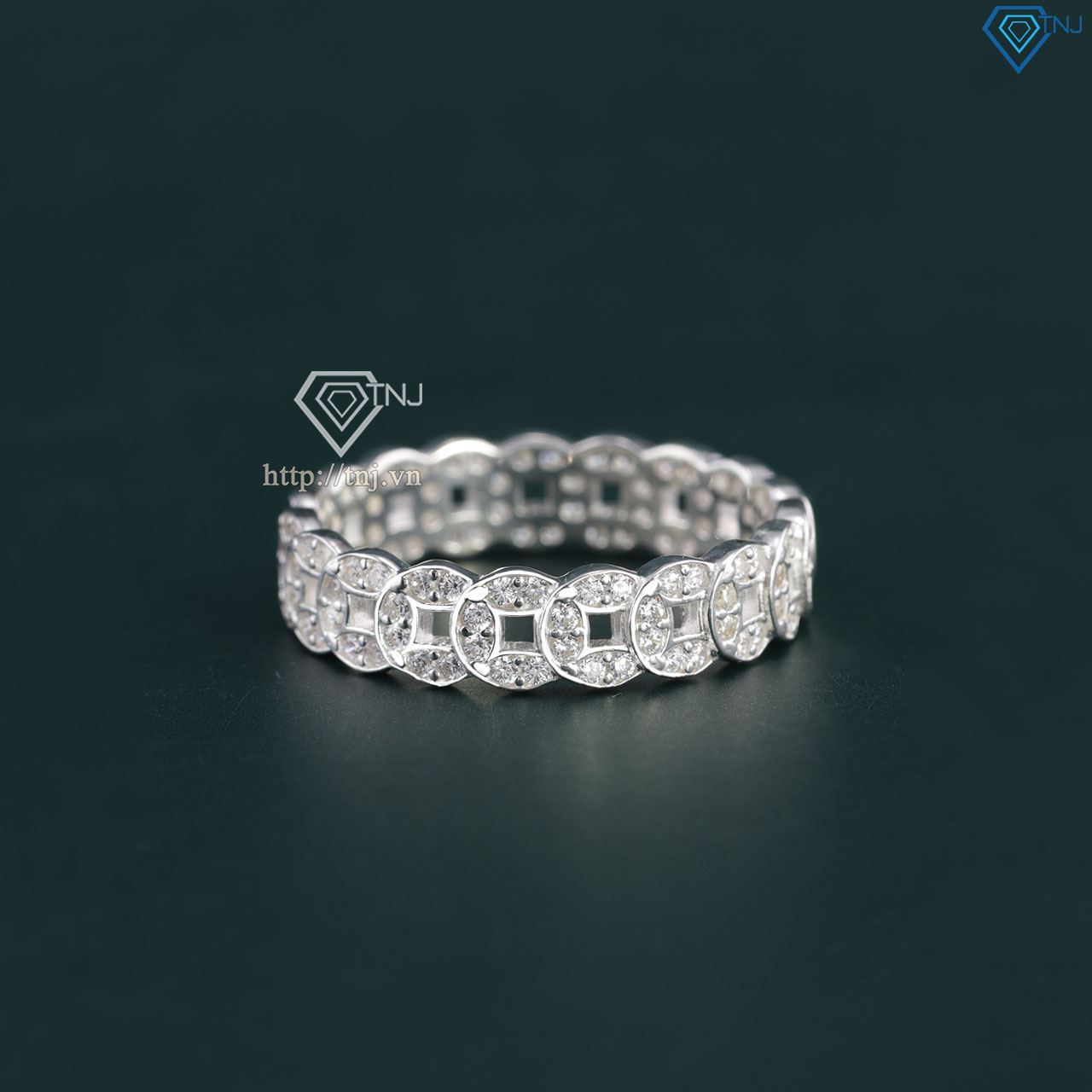 Nhẫn bạc nữ kim tiền đính đá đẹp NN0522