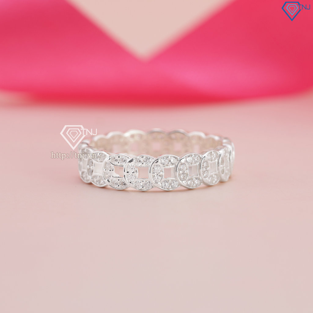 Nhẫn bạc nữ kim tiền đính đá đẹp NN0522