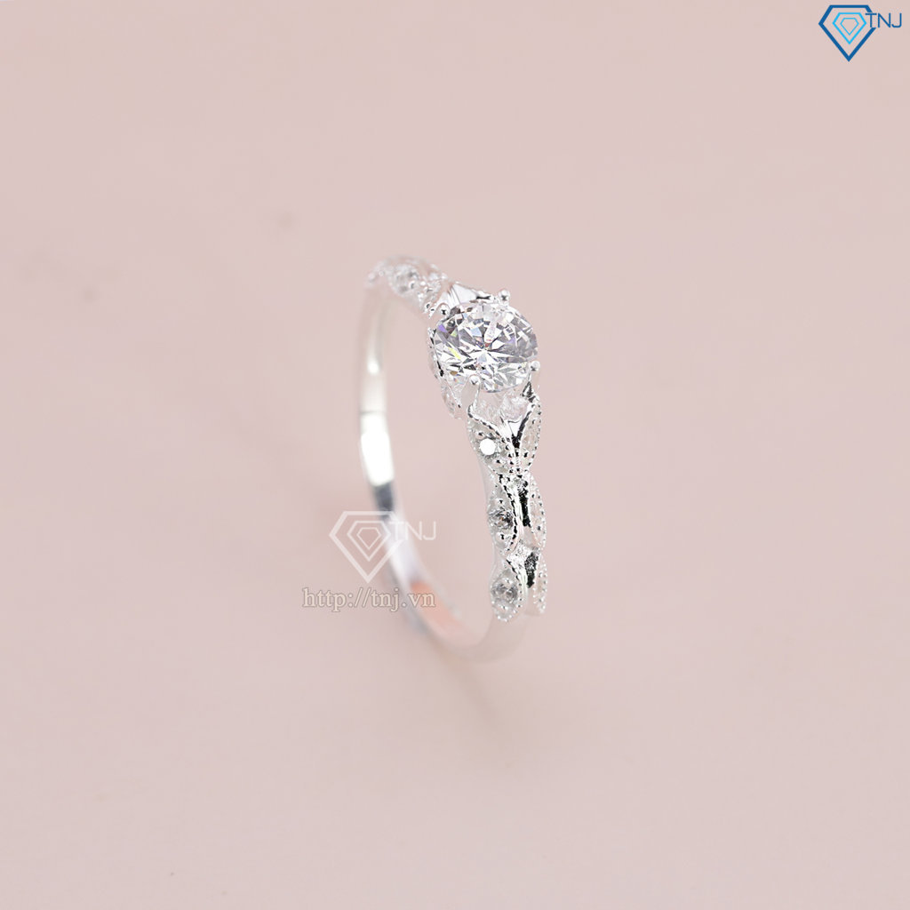 Nhẫn bạc nữ bản nhỏ đính đá đẹp NN0523