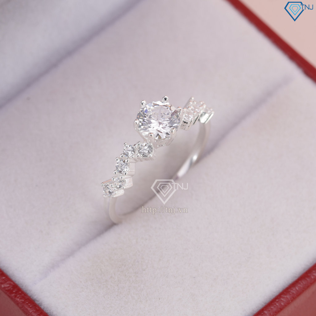 Nhẫn bạc nữ cách điệu đính đá NN0524