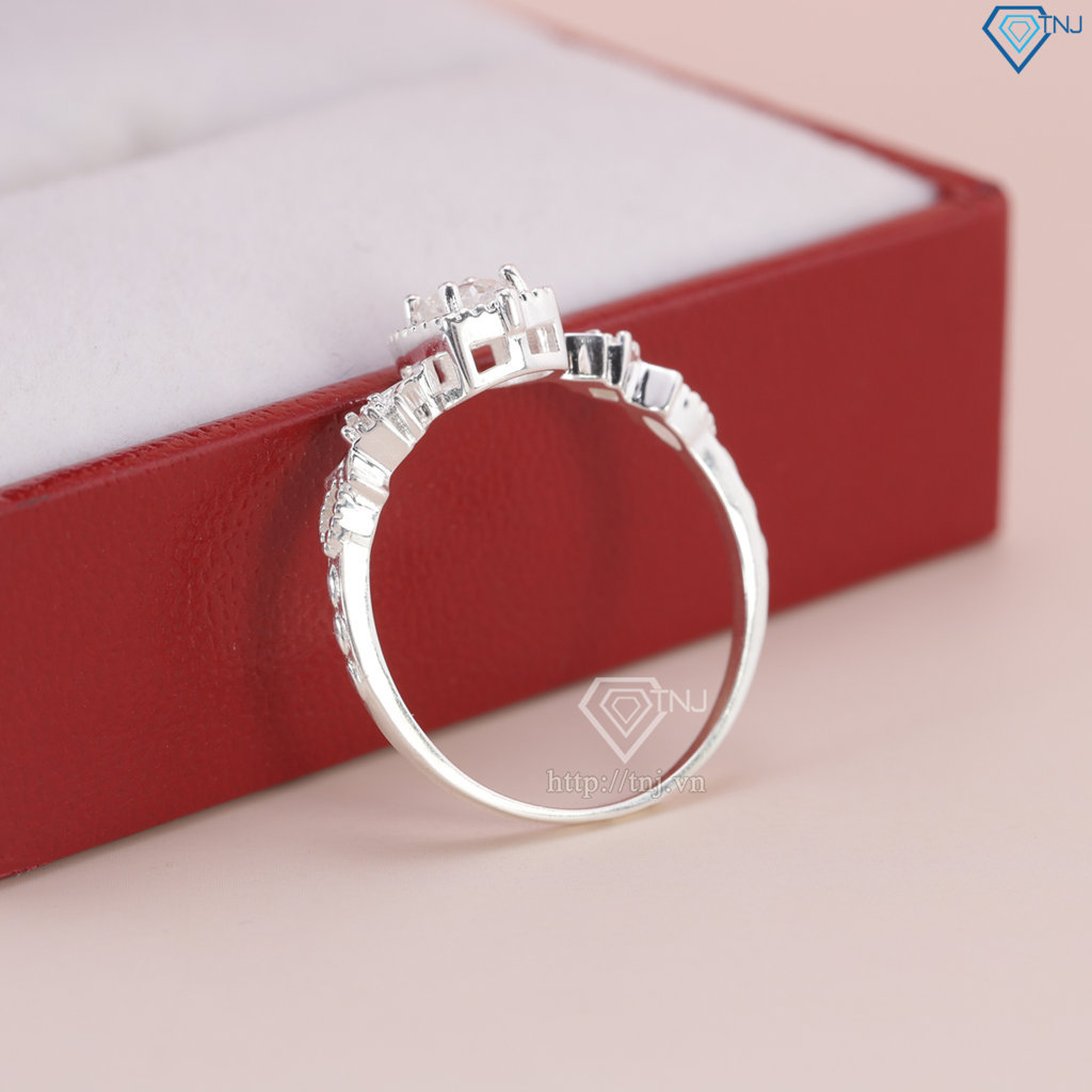 Nhẫn bạc nữ mặt đá vuông Hà Nội NN0526