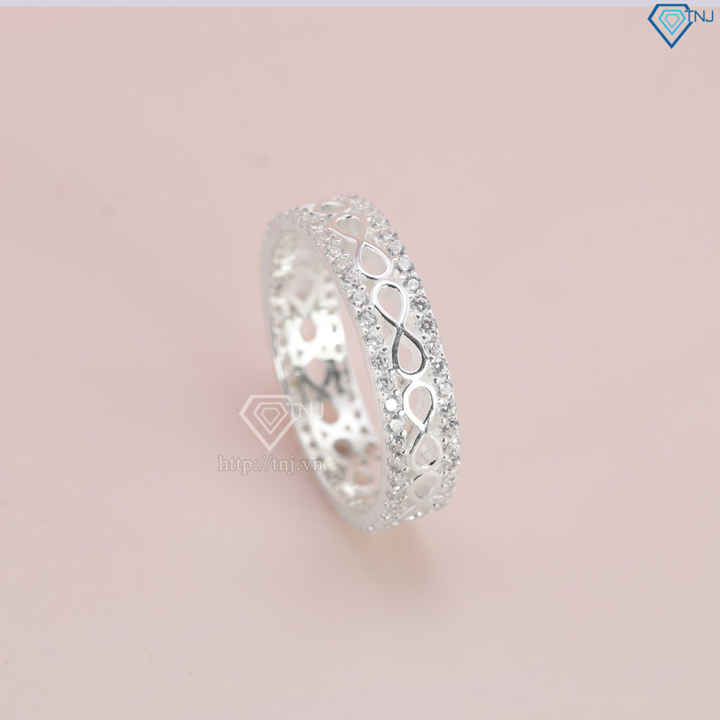 Nhẫn bạc nữ hình vô cực đính đá NN0527