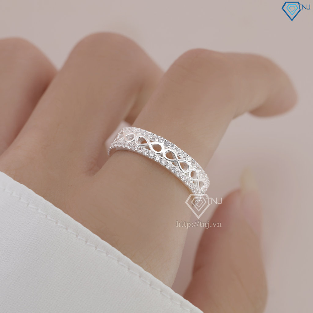 Nhẫn bạc nữ hình vô cực đính đá NN0527
