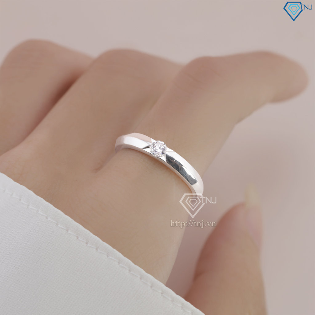Nhẫn bạc nữ đơn giản đính đá NN0528