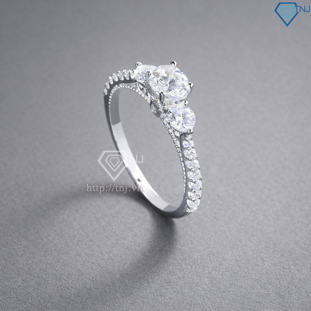 Nhẫn bạc nữ xi kim đính đá NN0533