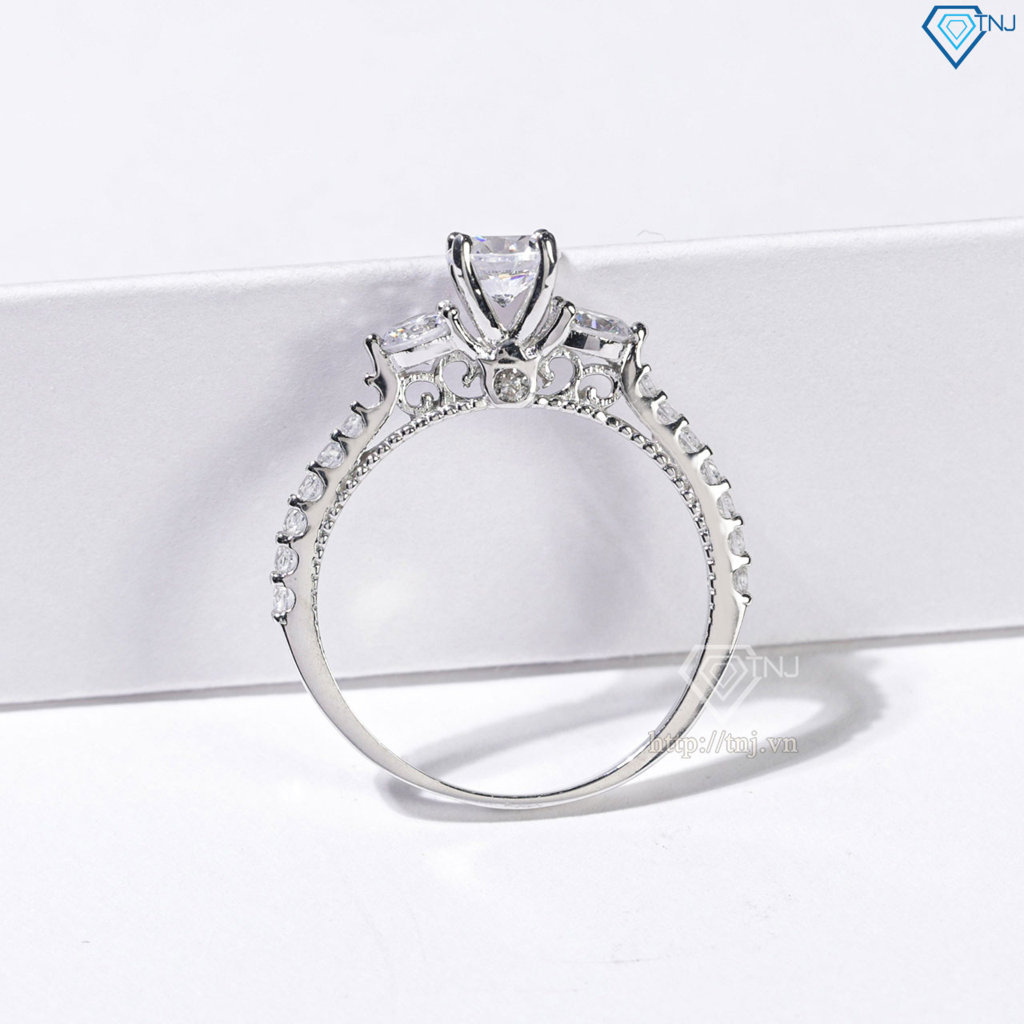 Nhẫn bạc nữ xi kim đính đá NN0533