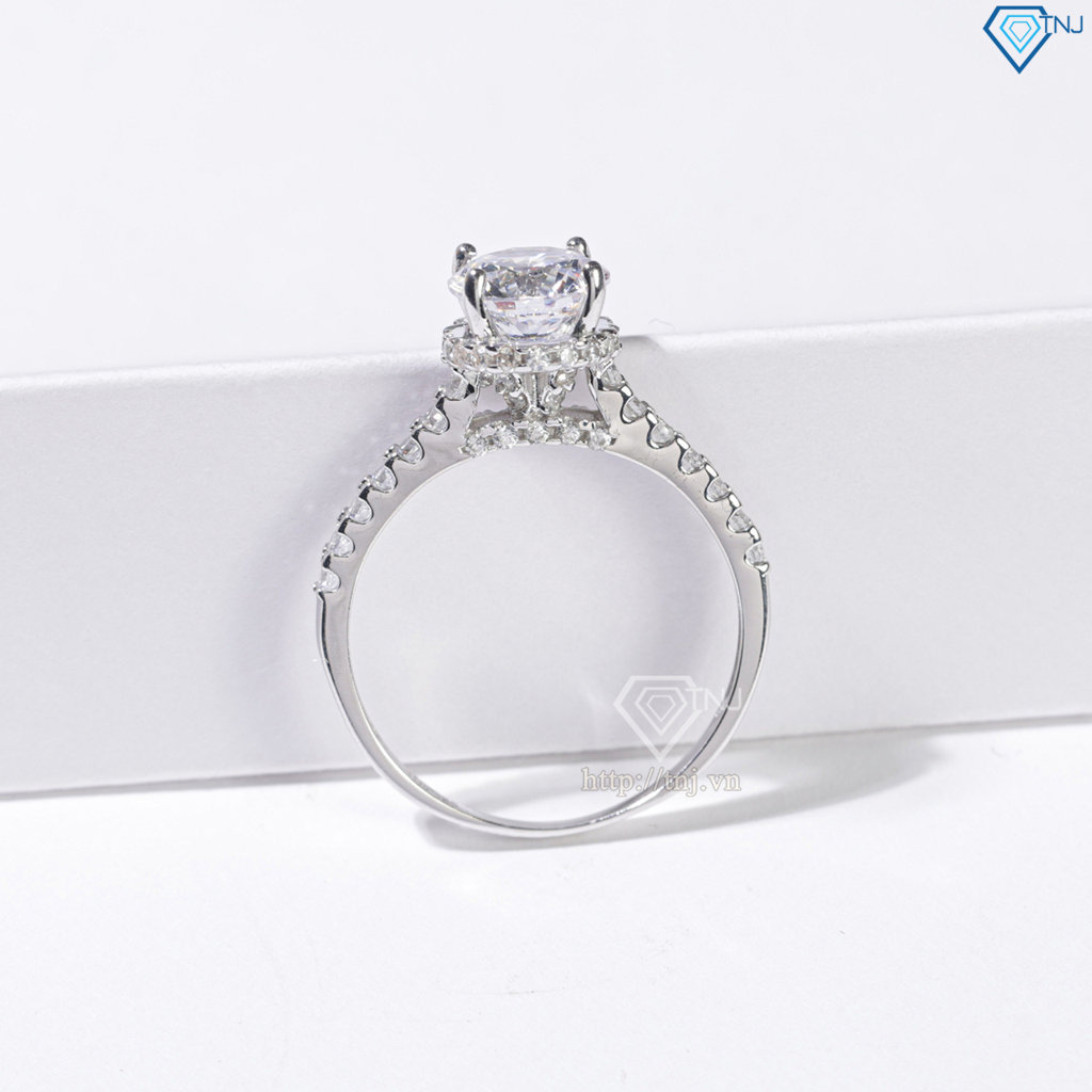 Nhẫn bạc nữ xi kim đính đá trắng sang trọng NN0535