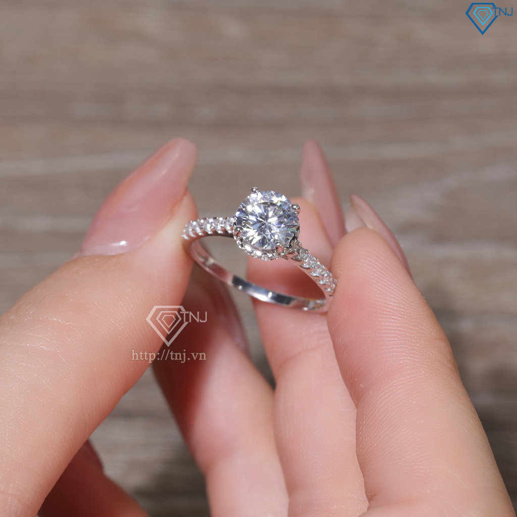 Nhẫn bạc nữ xi kim đính đá trắng sang trọng NN0535