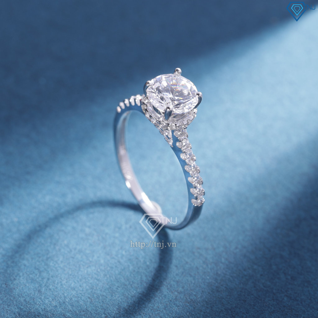 Nhẫn bạc nữ xi kim đính đá trắng sang trọng NN0535