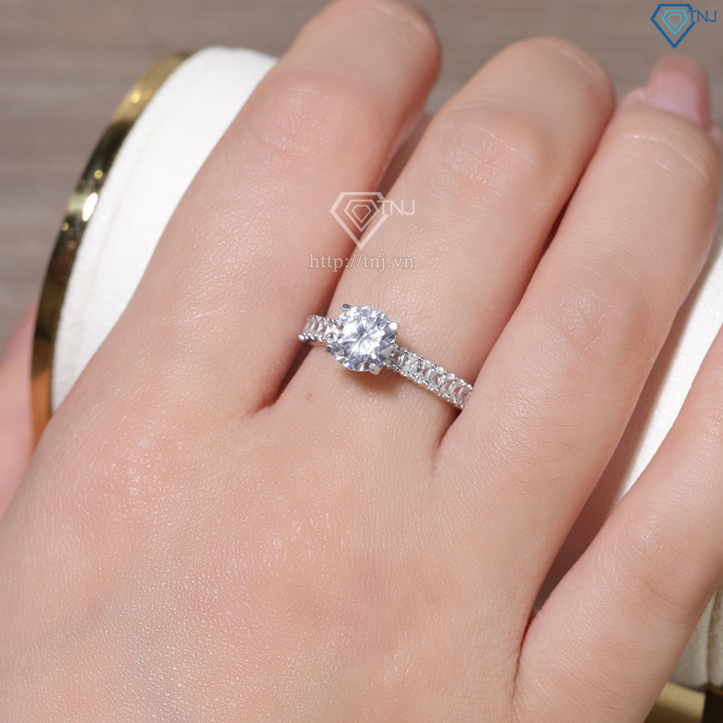 Nhẫn bạc nữ Hà Nội xi kim đính đá trắng sang trọng NN0536