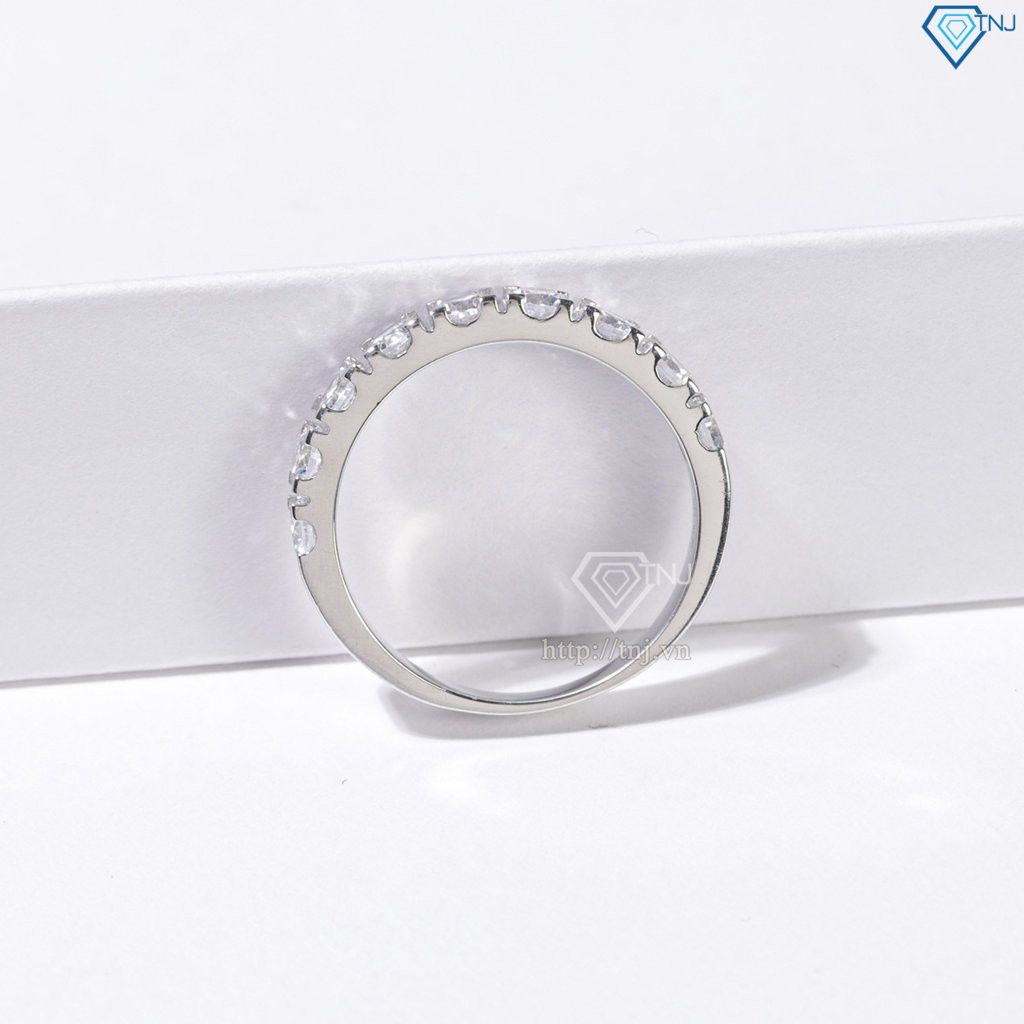 Nhẫn bạc nữ dạng tròn xi kim đính đá 3mm NN0538