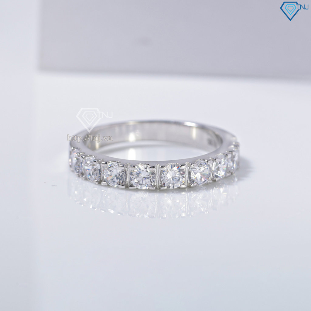 Nhẫn bạc nữ dạng tròn xi kim đính đá 3mm NN0538